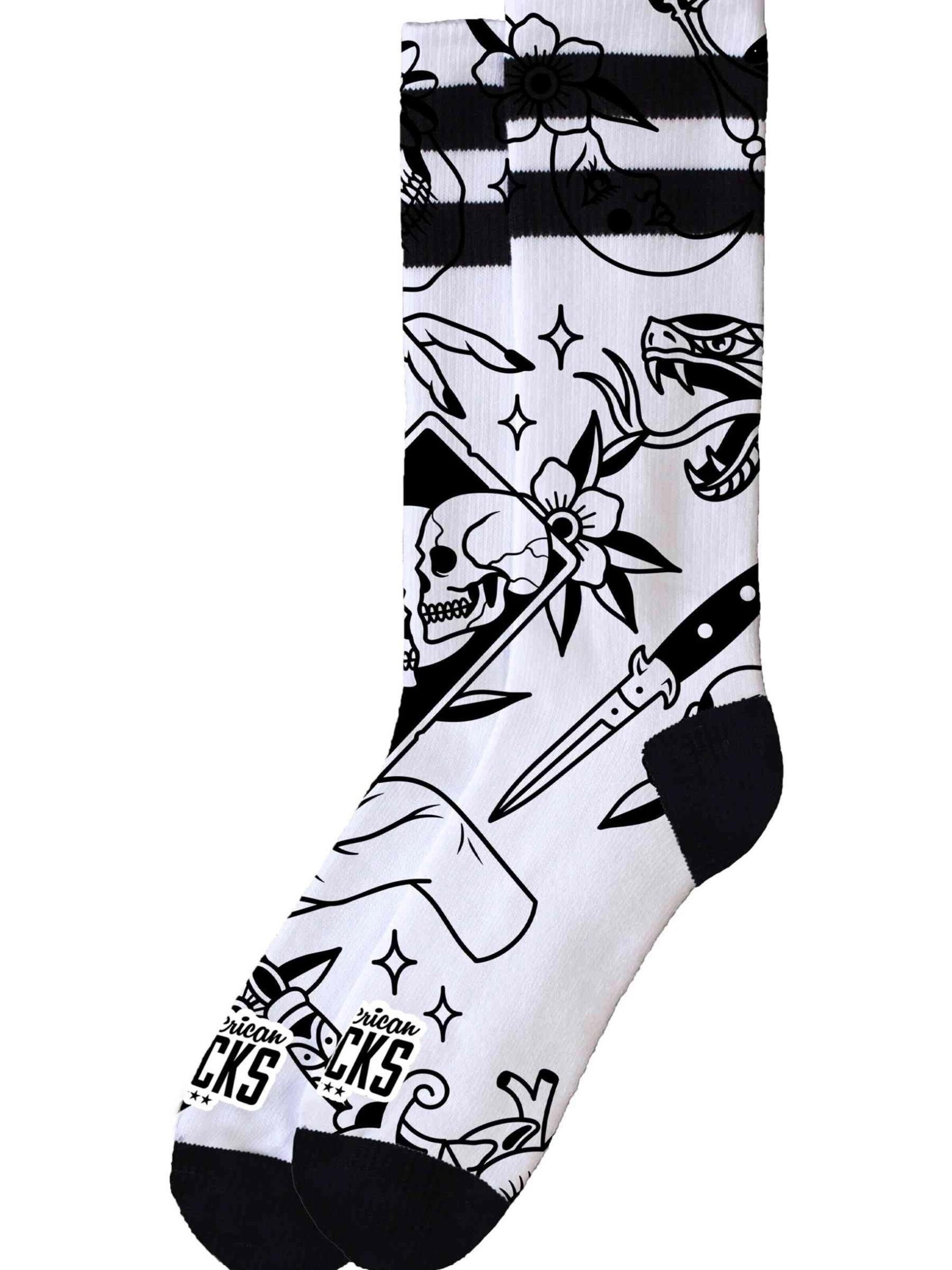 American Socks Sportovní ponožky 'Calcetines american socks blancos dismal signature mid high' – bílá: přední strana