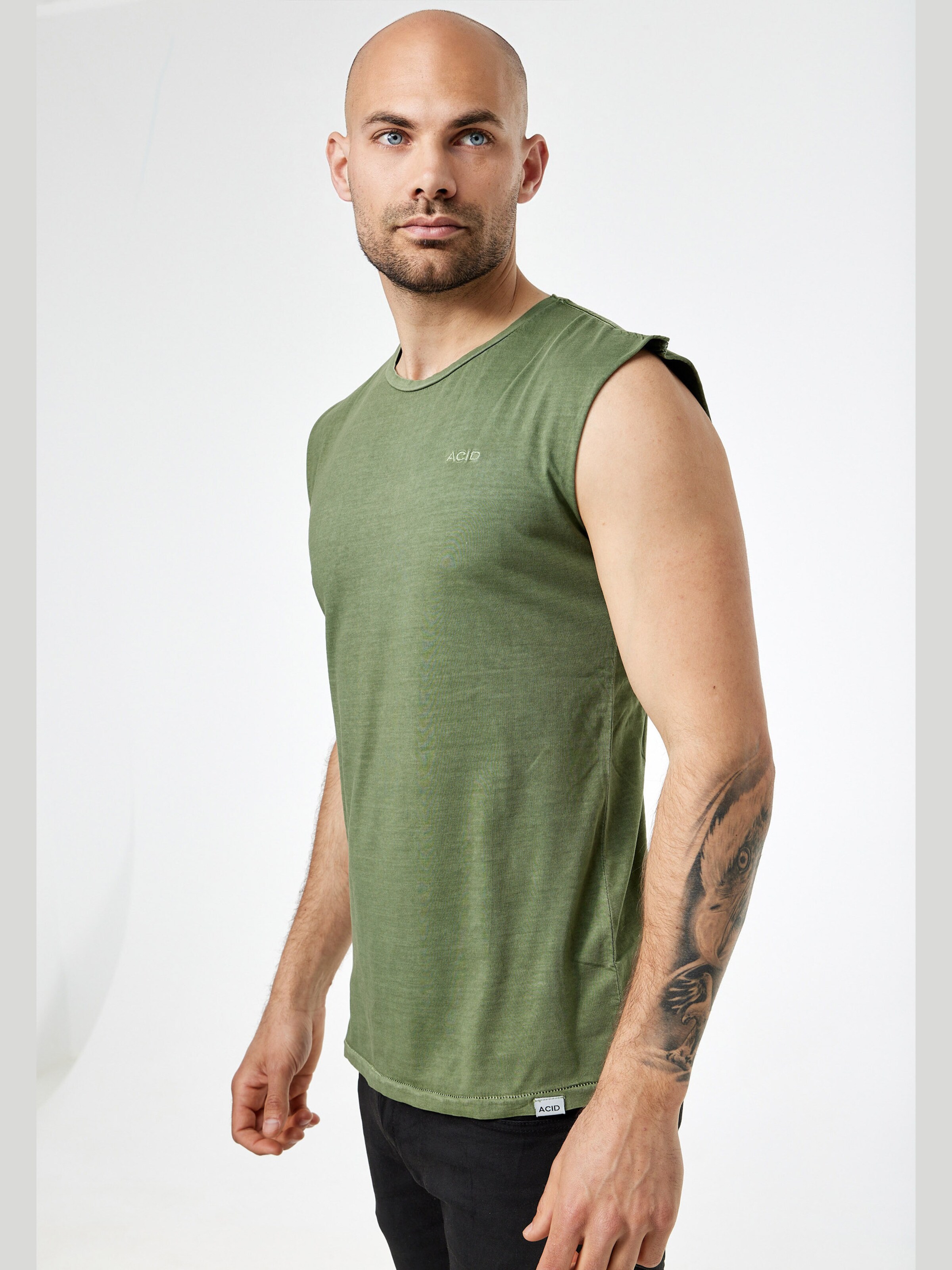 Männer Shirts ACID Tanktop 'Dye' in Khaki - DY55732 Männer Shirts ACID Tanktop 'Dye' in Khaki - DY55732