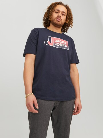 Jack & Jones Plus - Camiseta 'LOGAN' en azul: frente