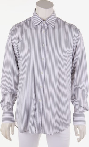Canali Button Up Shirt in XXL in Grey: front