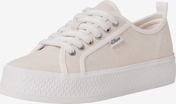 s.Oliver Sneakers laag in Beige: voorkant