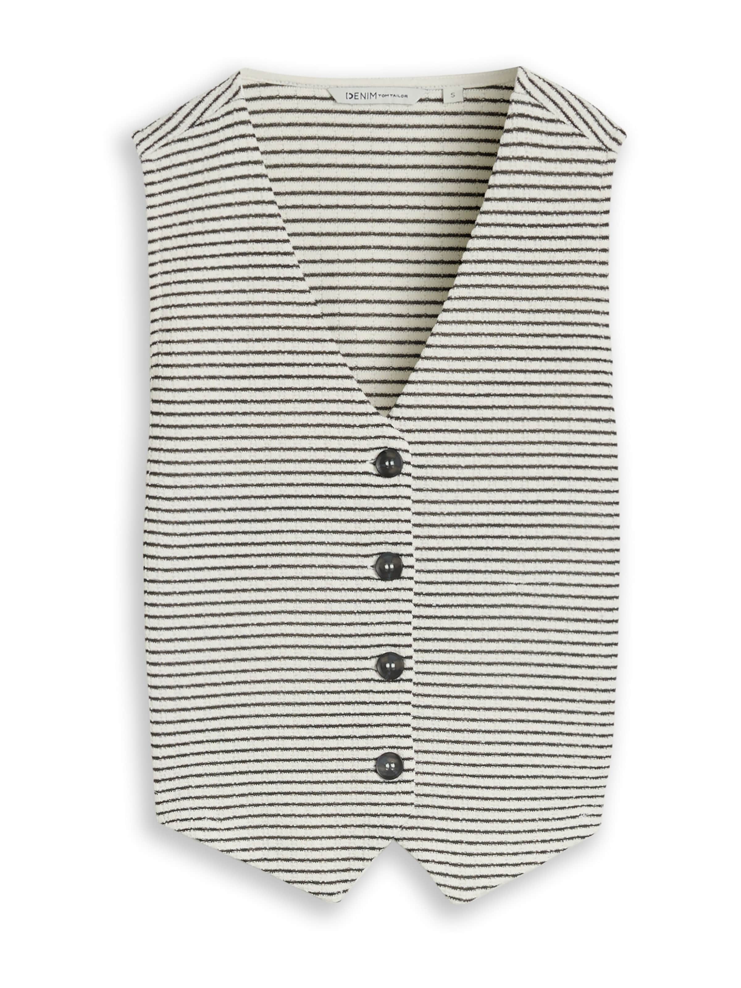 TOM TAILOR DENIM Strickweste in Weiß: Vorderseite