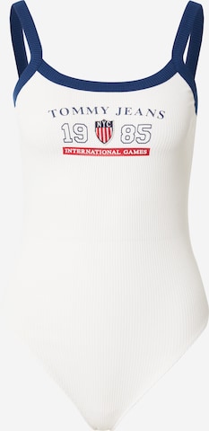 Tommy Jeans - Camisa body 'ARCHIVE GAMES' em branco: frente