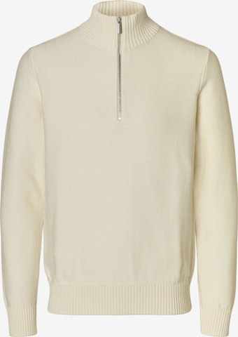 Pull-over 'SLHAXEL' SELECTED en beige : devant