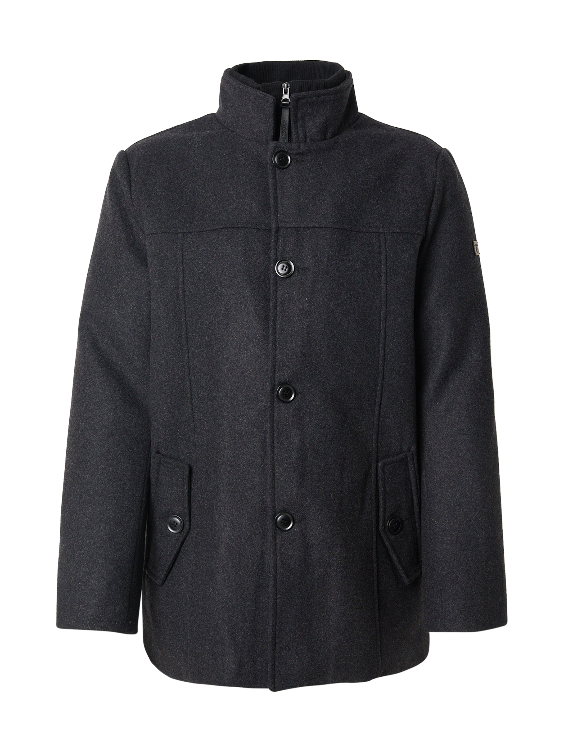 INDICODE JEANS Přechodný kabát 'Lunik' – šedá: přední strana