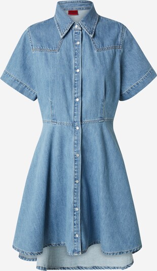 HUGO Kleid 'Kastari' in blue denim / schwarz / weiß, Produktansicht