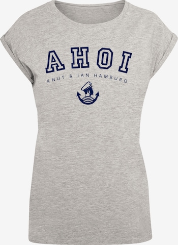 F4NT4STIC Shirt 'Ahoi Knut & Jan Hamburg' in Grau: Vorderseite