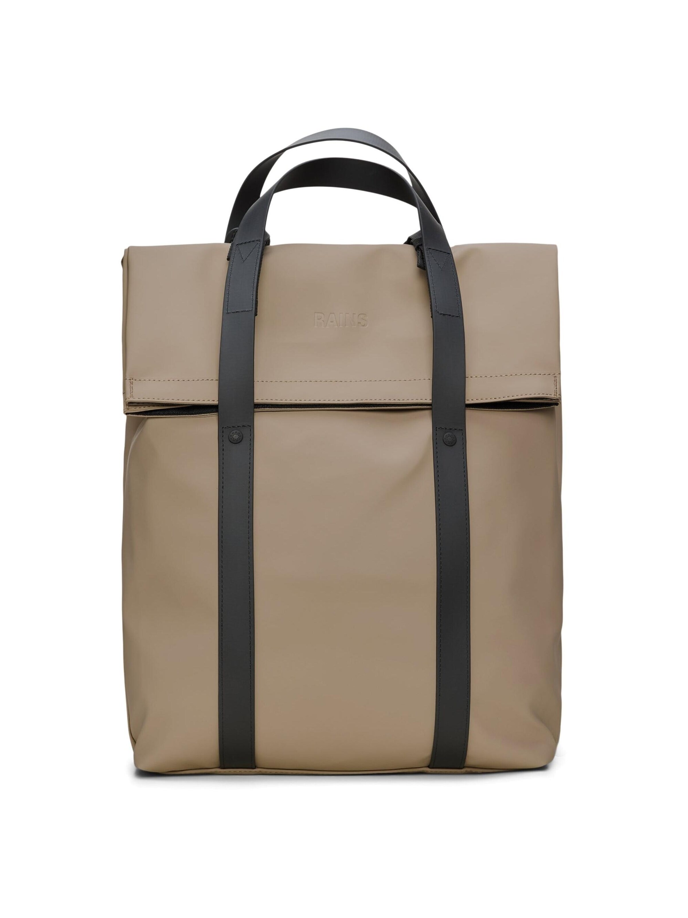 RAINS Backpack '2 Way' in Beige: front