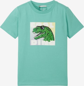 T-Shirt TOM TAILOR en vert : devant