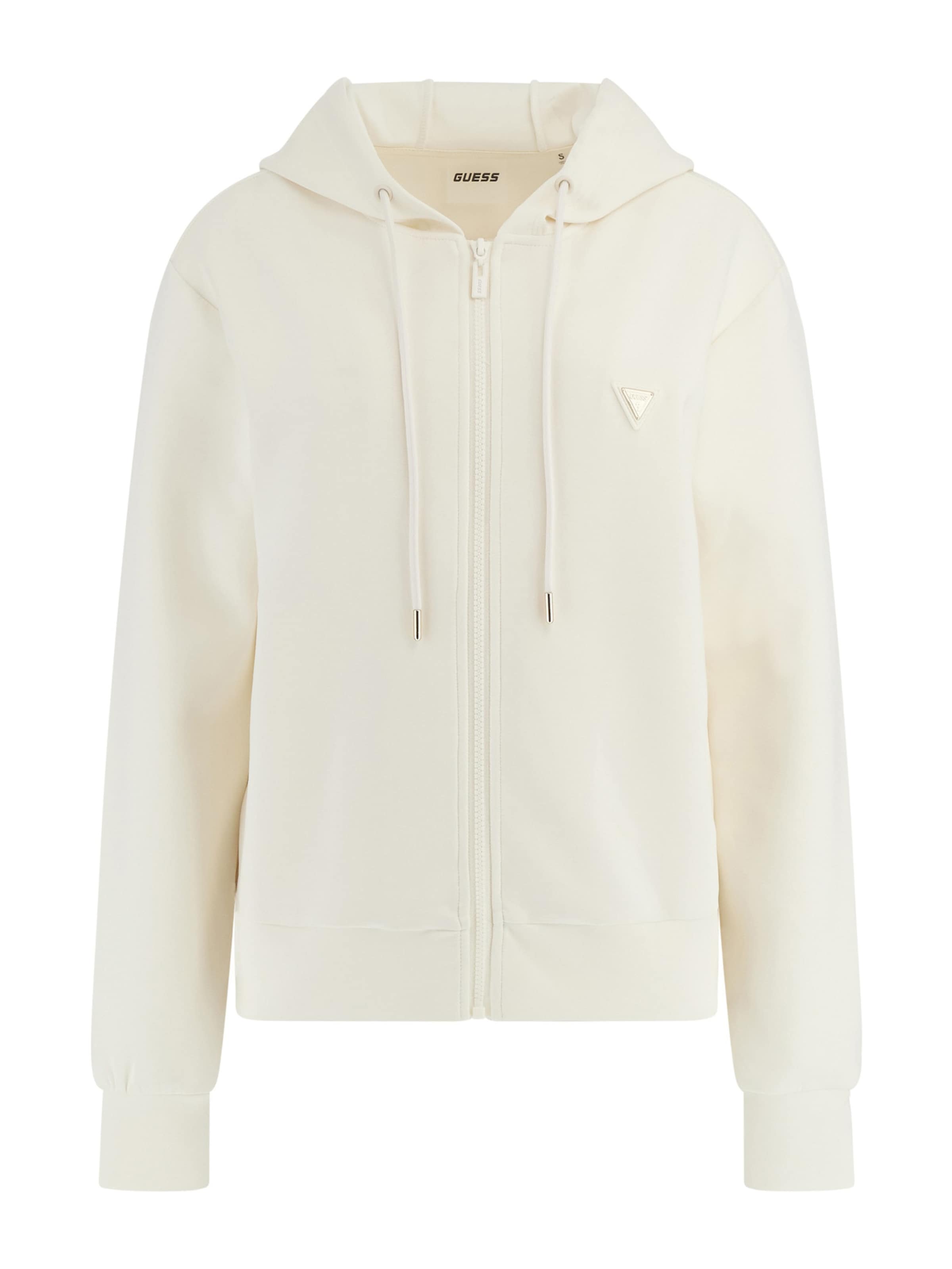 GUESS Sweatjacke 'OLYMPE' in Beige: Vorderseite
