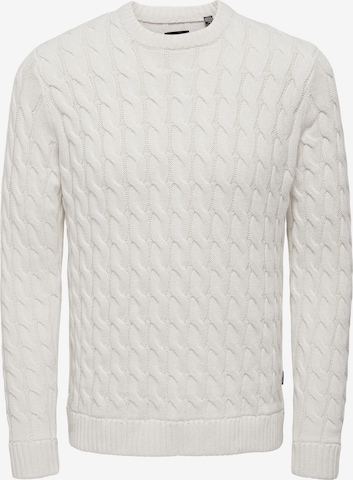 Only & Sons Свитер 'ONSKicker' в Белый: спереди