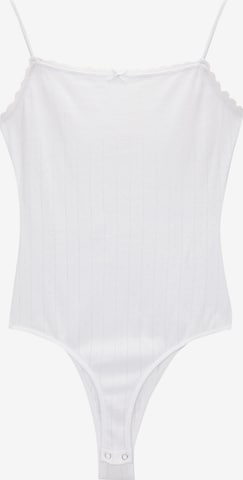 Pull&Bear T-shirtbody i vit: framsida