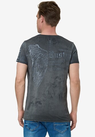 Rusty Neal T-Shirt mit All Over Print in Grau