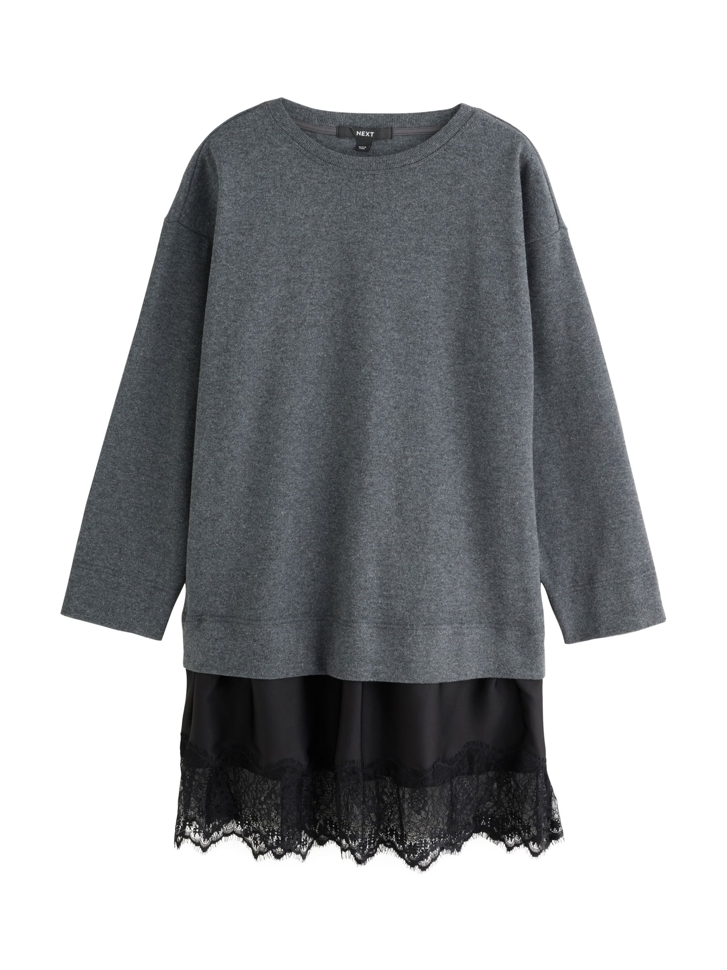 Next Úpletové šaty – šedá: přední strana