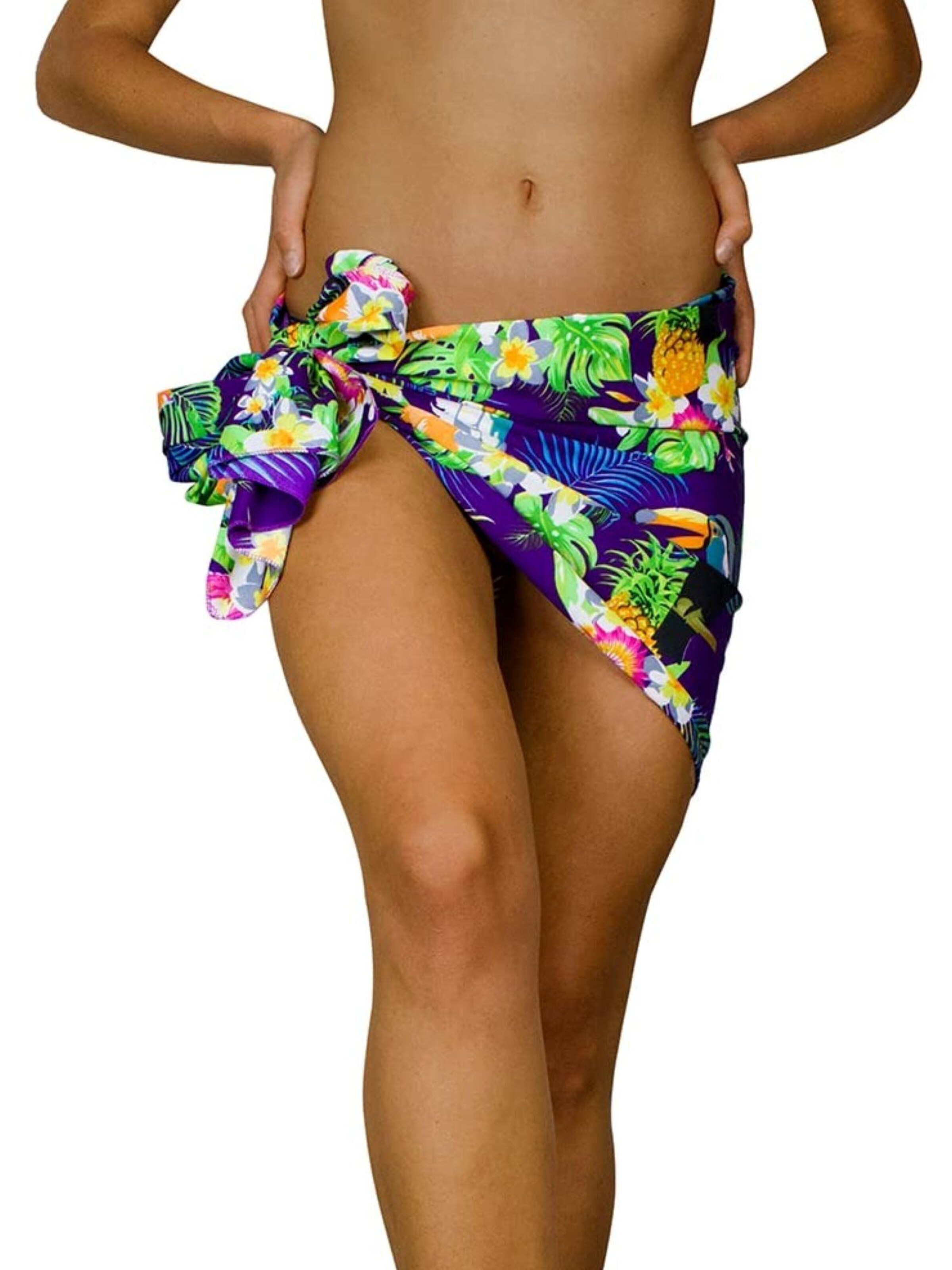 King Kameha Scarf 'Parrot Cockatoo' in Purple: front