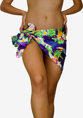 King Kameha Scarf 'Parrot Cockatoo' in Purple: front