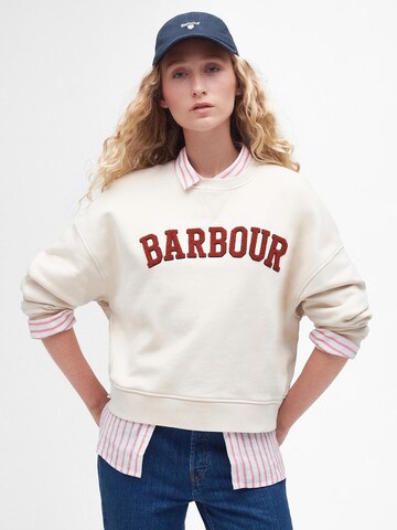 Barbour Sweatshirt 'Silverdale' in Wit: voorkant