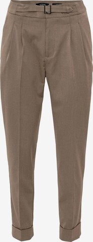 Antioch Regular Pleat-Front Pants in Brown: front