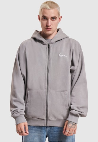 Karl Kani Zip-Up Hoodie in Grey: front