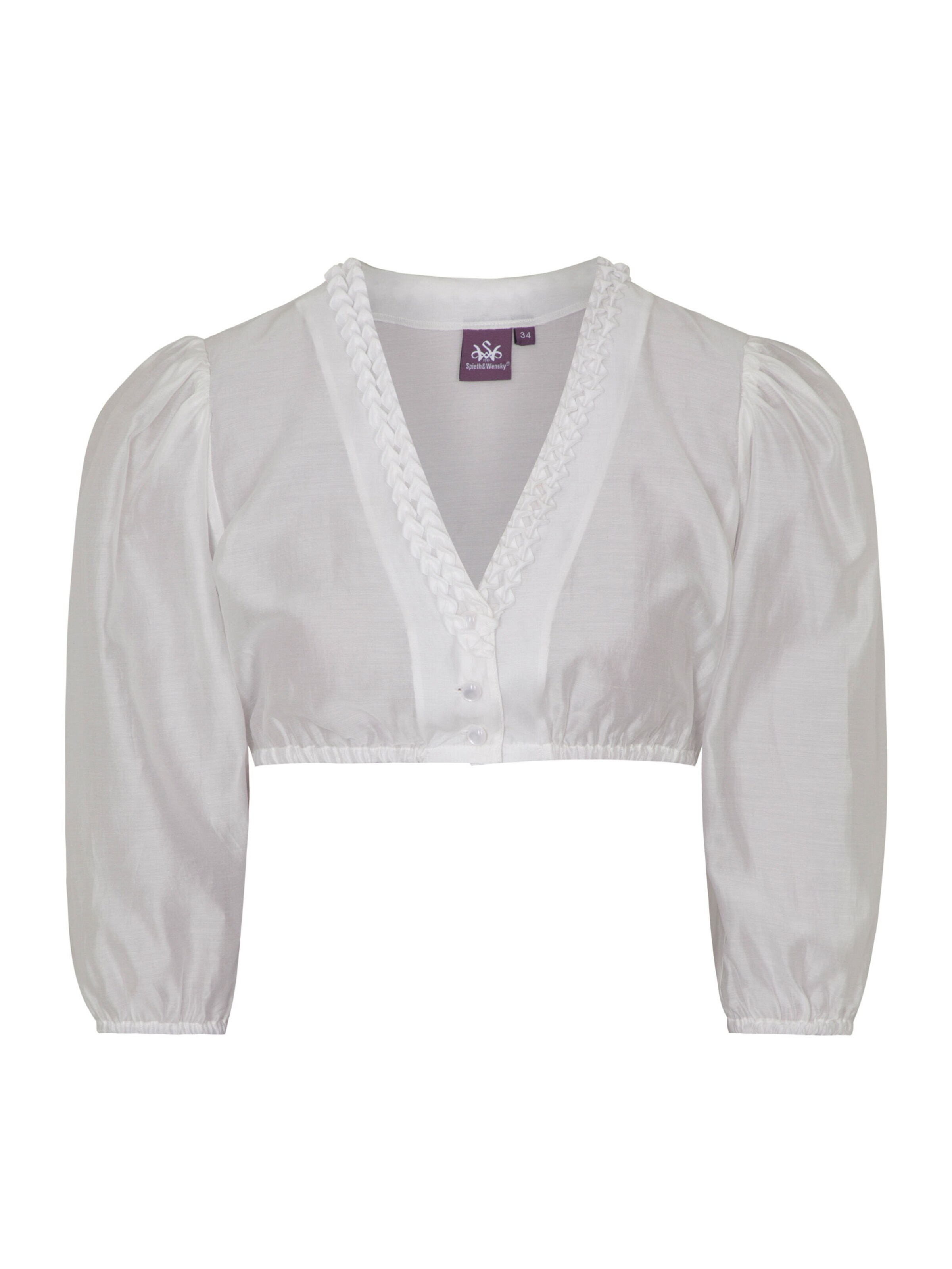 Blouse folklorique 'Fidelia' SPIETH & WENSKY en blanc : devant