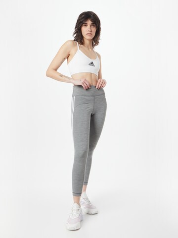 ADIDAS PERFORMANCE Skinny Sporthose 'Train Essentials 3-Stripes High-Waisted' in Grau