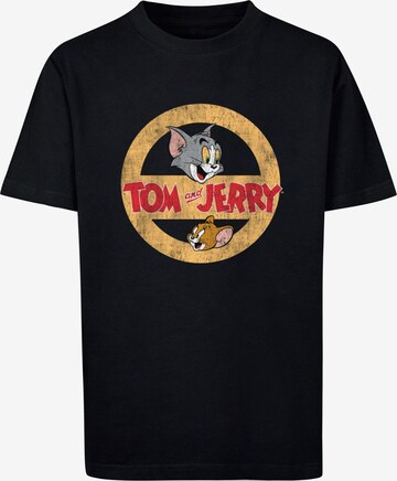 ABSOLUTE CULT Shirt 'Tom And Jerry - Circle' in Zwart: voorkant