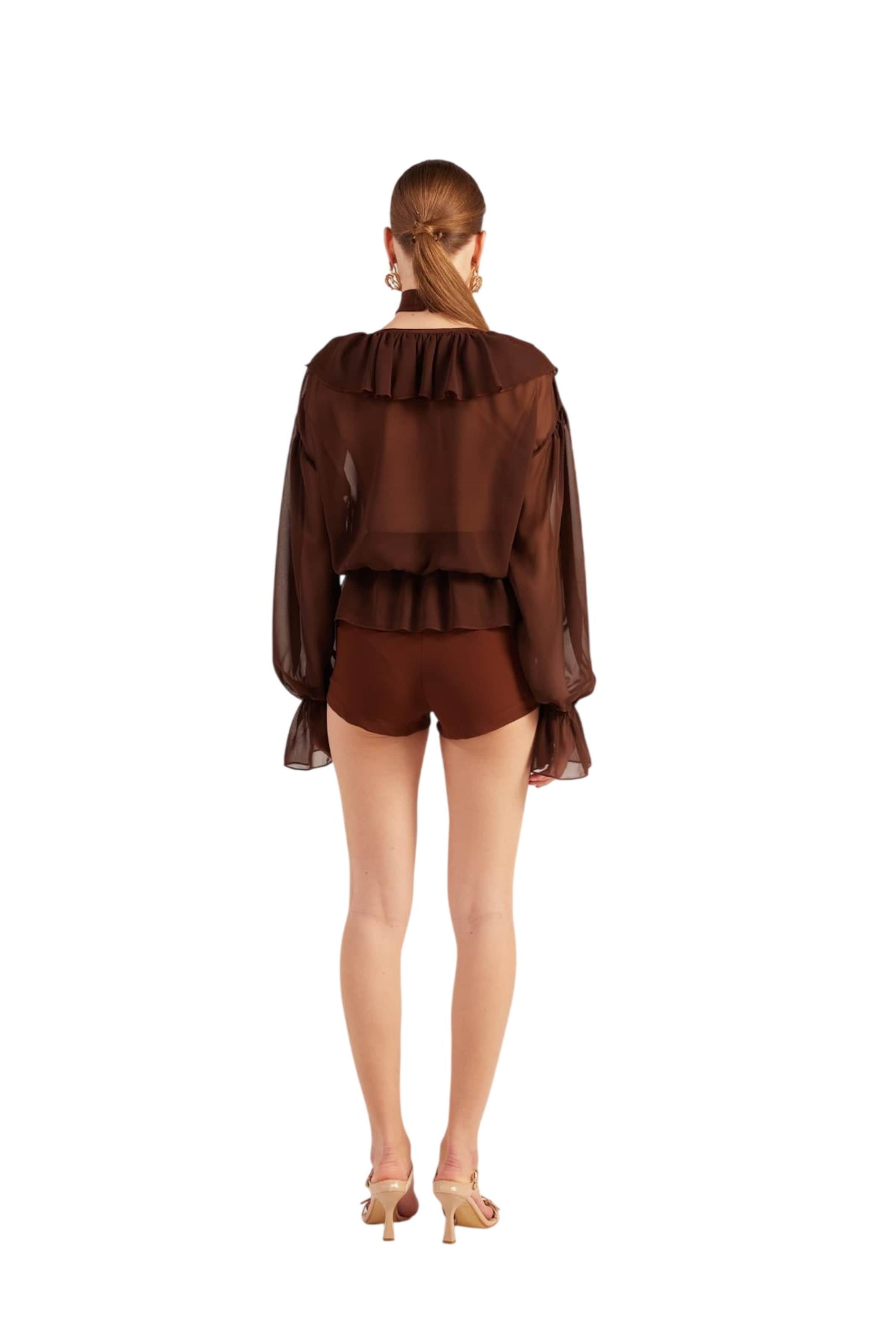 HOLLY LOLLY Blouse in Bruin