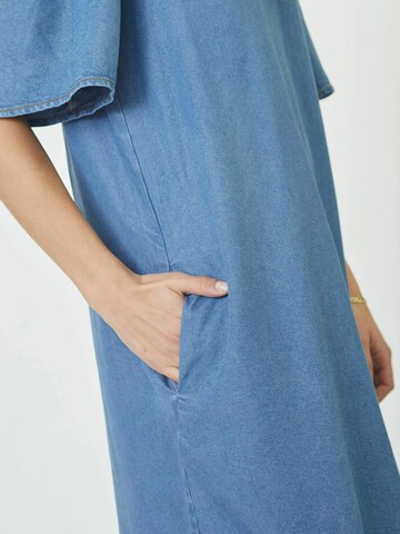 Robe ' Denim' co'couture en bleu
