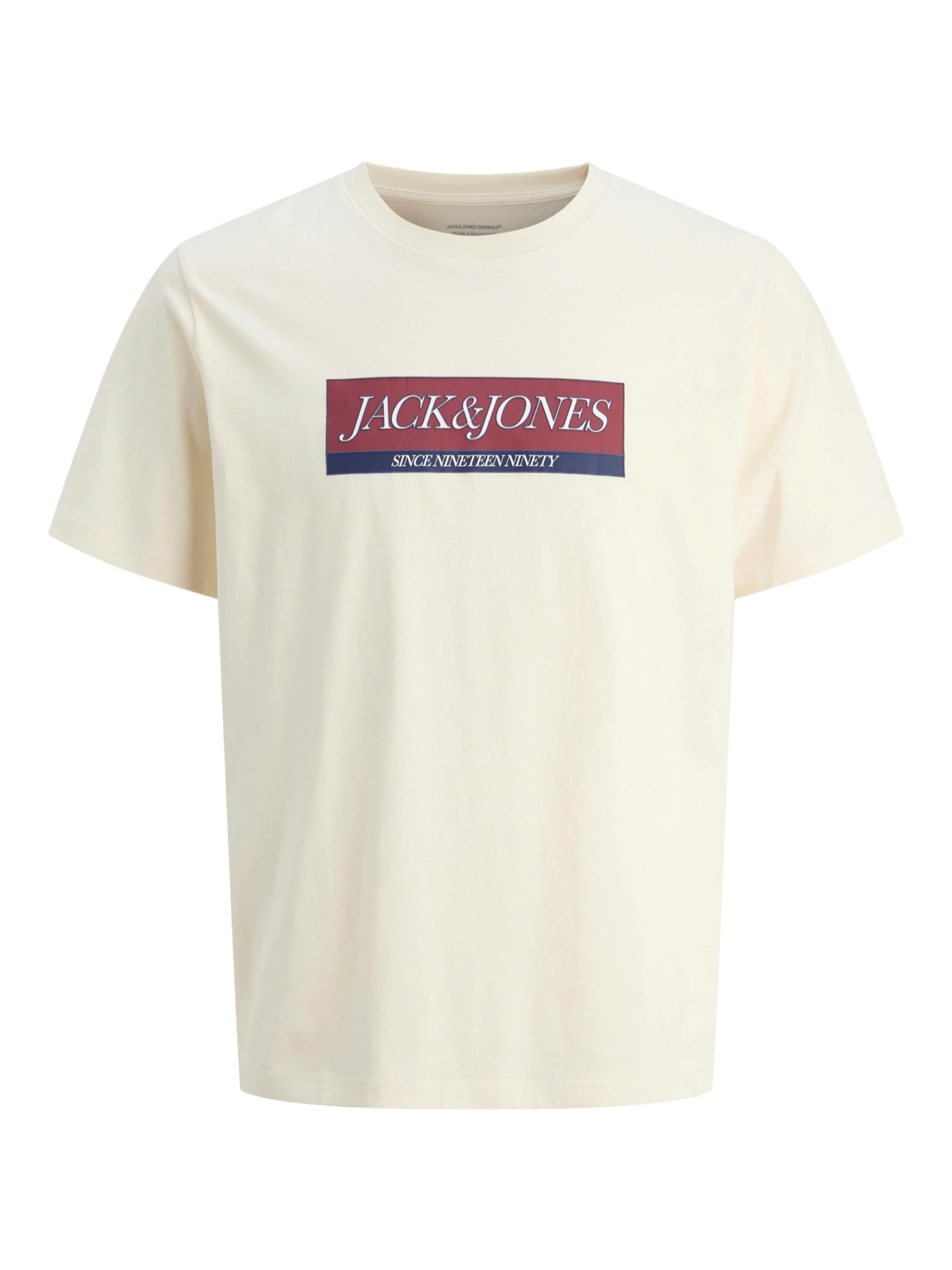 JACK & JONES T-Shirt 'JORINWOOD' en bleu marine / rouge foncé / blanc, Vue avec produit