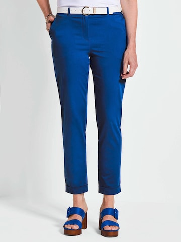 Goldner Slimfit Chino 'Louisa' in Blauw: voorkant