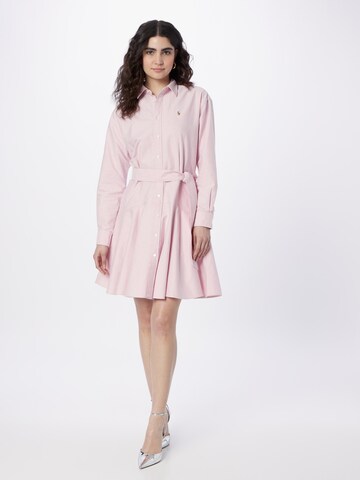 Rochie tip bluză de la Polo Ralph Lauren pe roz: față