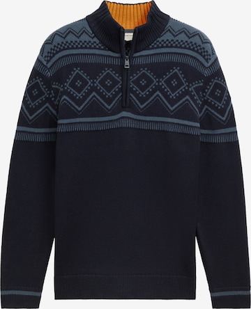 TOM TAILOR Pullover 'Fair Isle' in Navy, Taubenblau ABOUT YOU