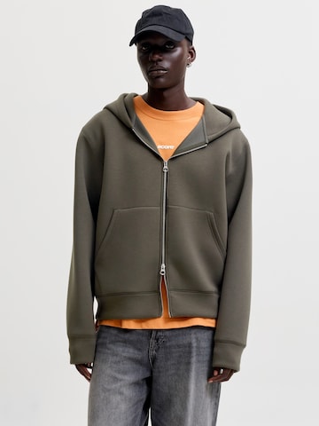 JACK & JONES Ζακέτα φούτερ 'JCOLEGACY' σε γκρι: μπροστά