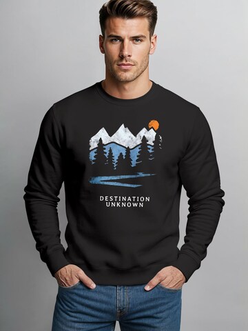Neverless Sweatshirt 'Destination Unknown' in Black