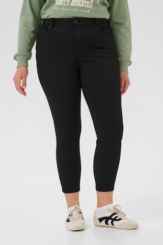 KAFFE CURVE Skinny Jeans 'KCDina' in Black: front