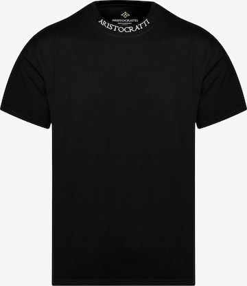 ARISTOCRATTI Тениска 'ORIGIN – Black Classic Cotton T-Shirt' в черно: отпред