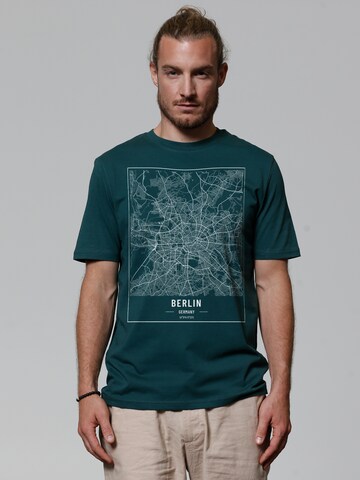 Watapparel Shirt ' City maps Berlin Landkarte ' in Groen: voorkant