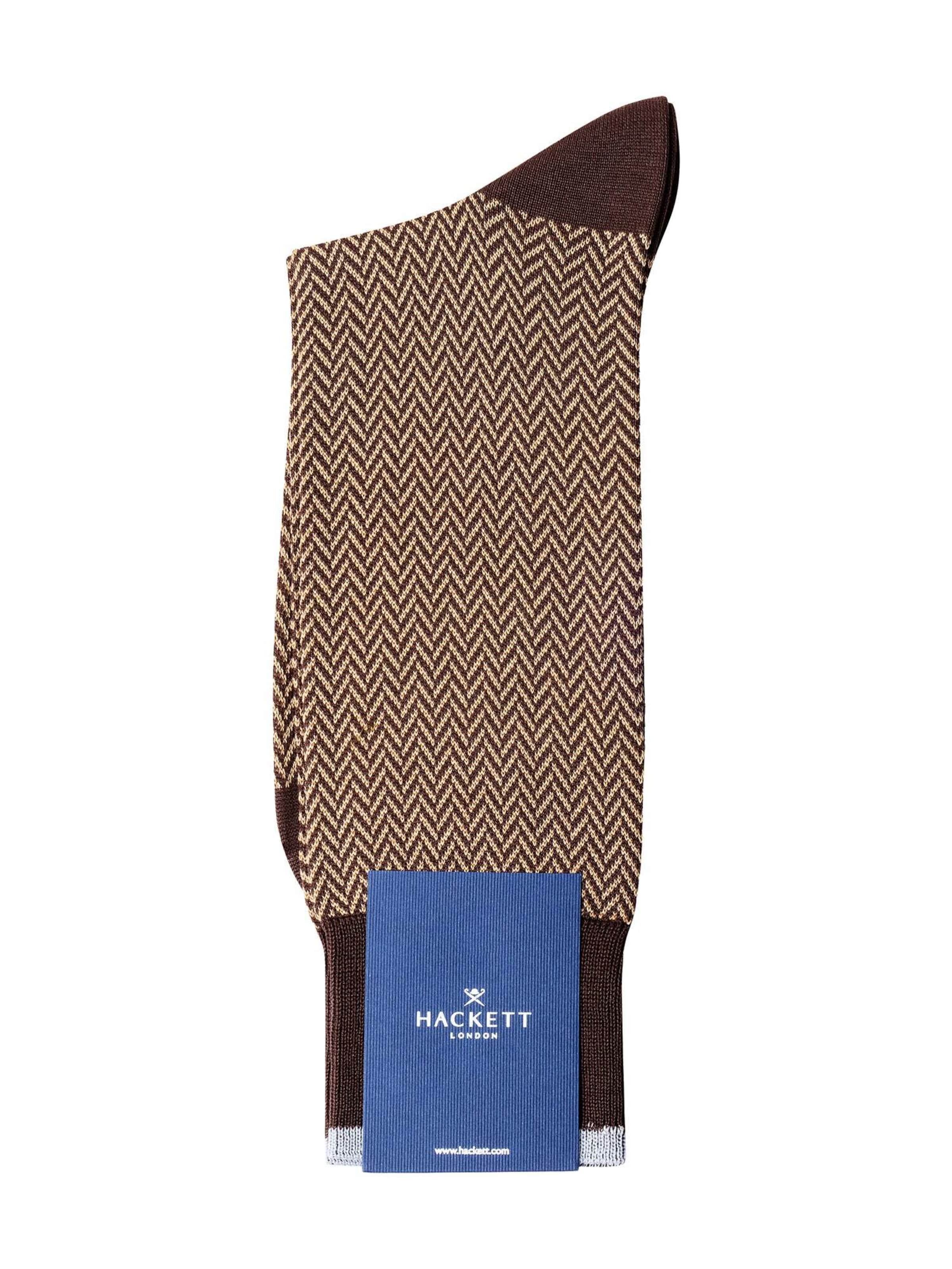 Hackett London Socken ' HERRINGBONE ' in Braun
