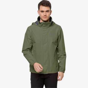 Geacă outdoor 'STORMY POINT' de la JACK WOLFSKIN pe verde: față