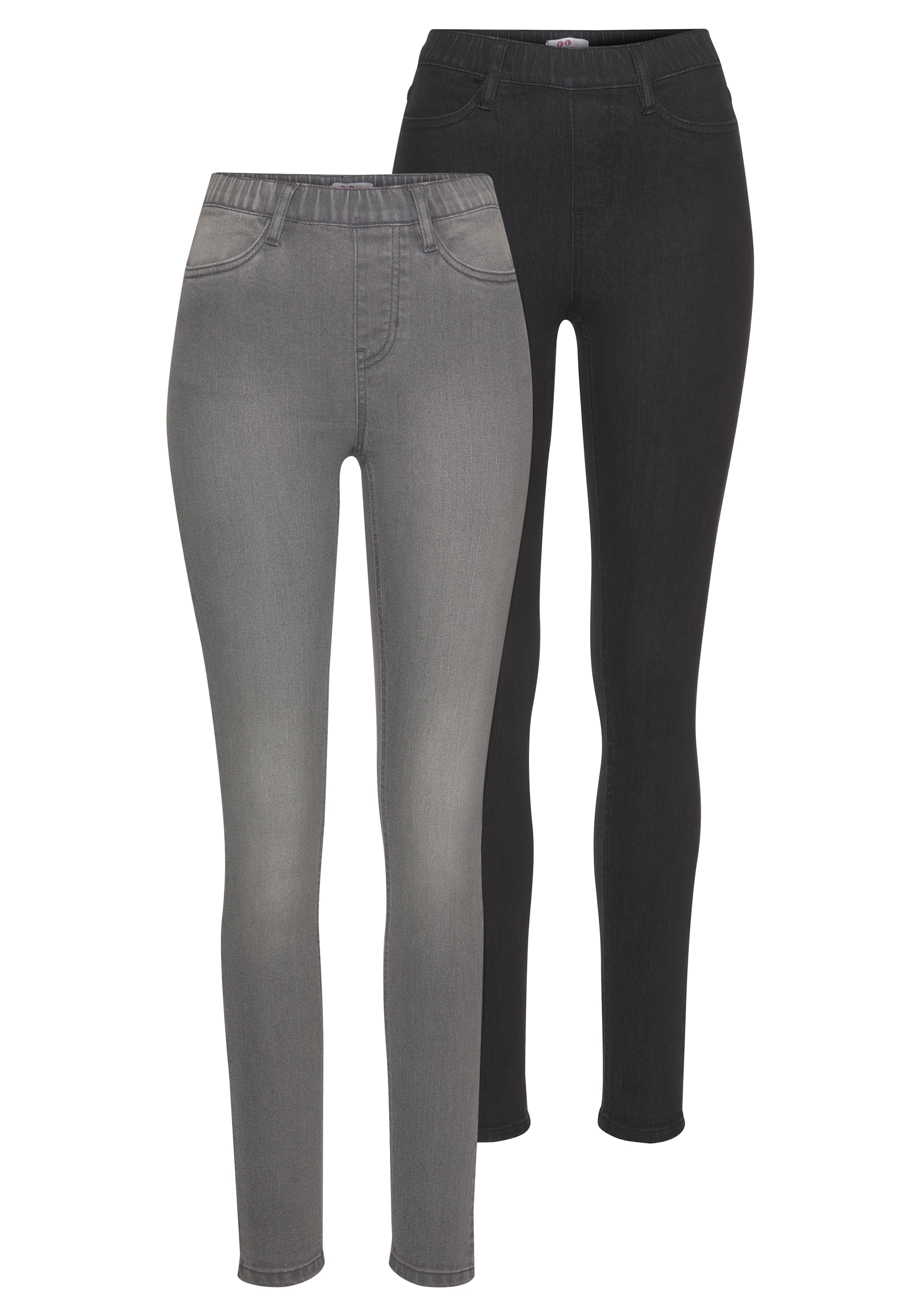 FLASHLIGHTS Skinny Jeggings in Grau: Vorderseite