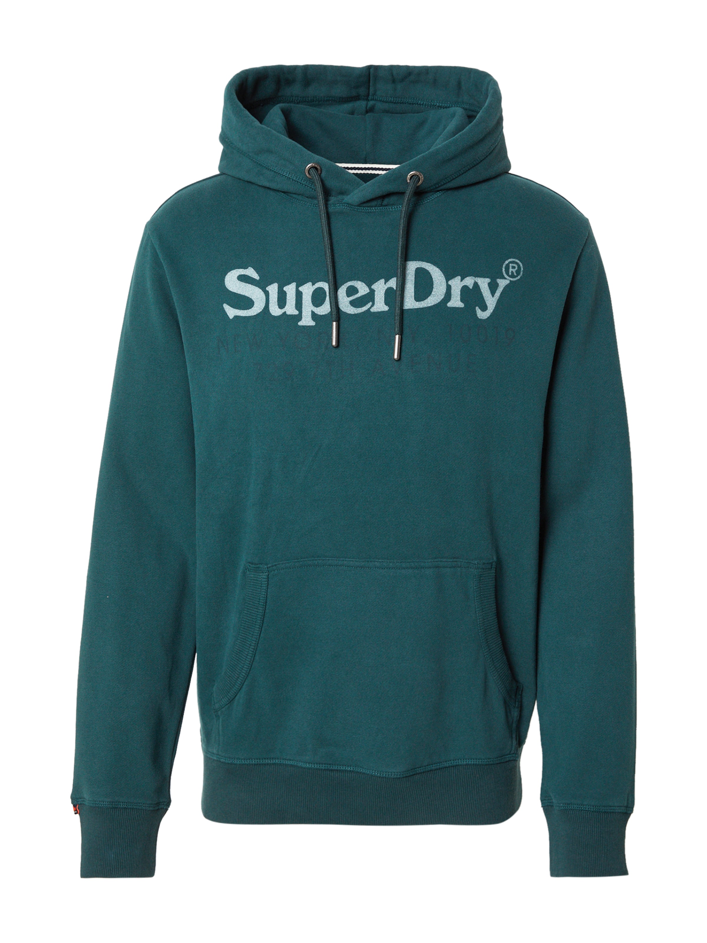 Superdry Sweat-shirt 'Ny Venue' en émeraude / blanc naturel, Vue avec produit
