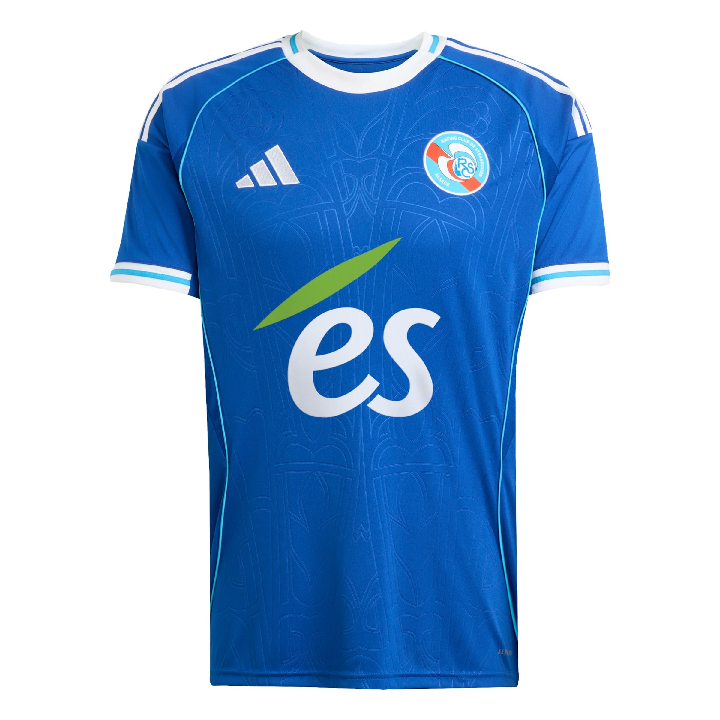 ADIDAS PERFORMANCE Tricot 'RC Strasbourg 25/26' in XS in de kleur Blauw / Lichtblauw / Groen / Wit, Productweergave