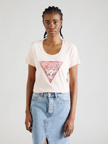 T-shirt GUESS en rose : devant