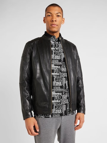 FREAKY NATION Prehodna jakna 'Gray' | črna barva: sprednja stran