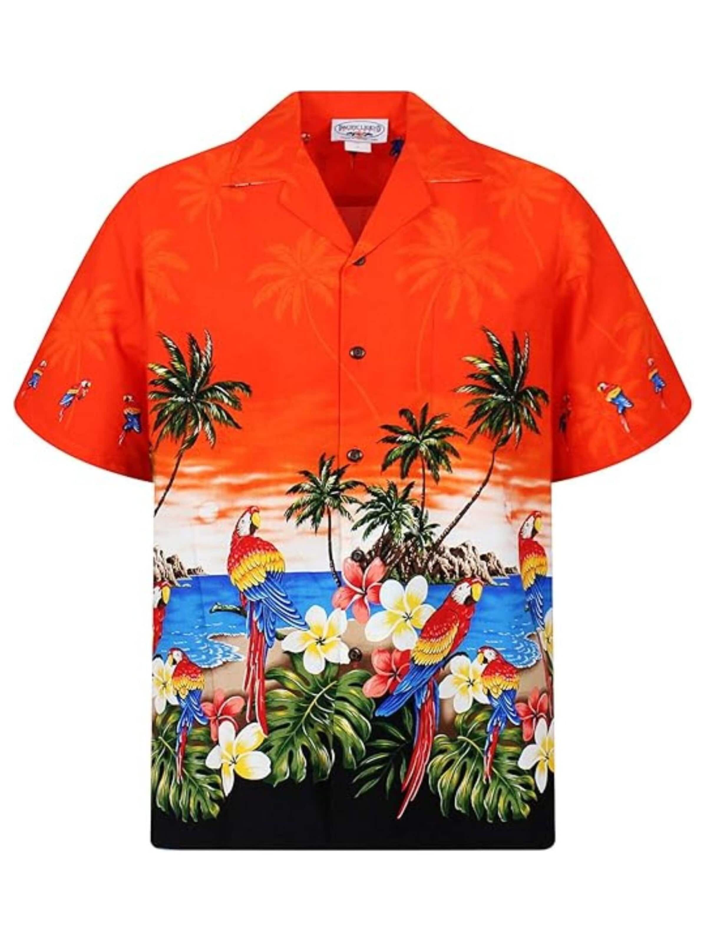 Camicia 'Papagei' di Pacific Legend in arancione: frontale