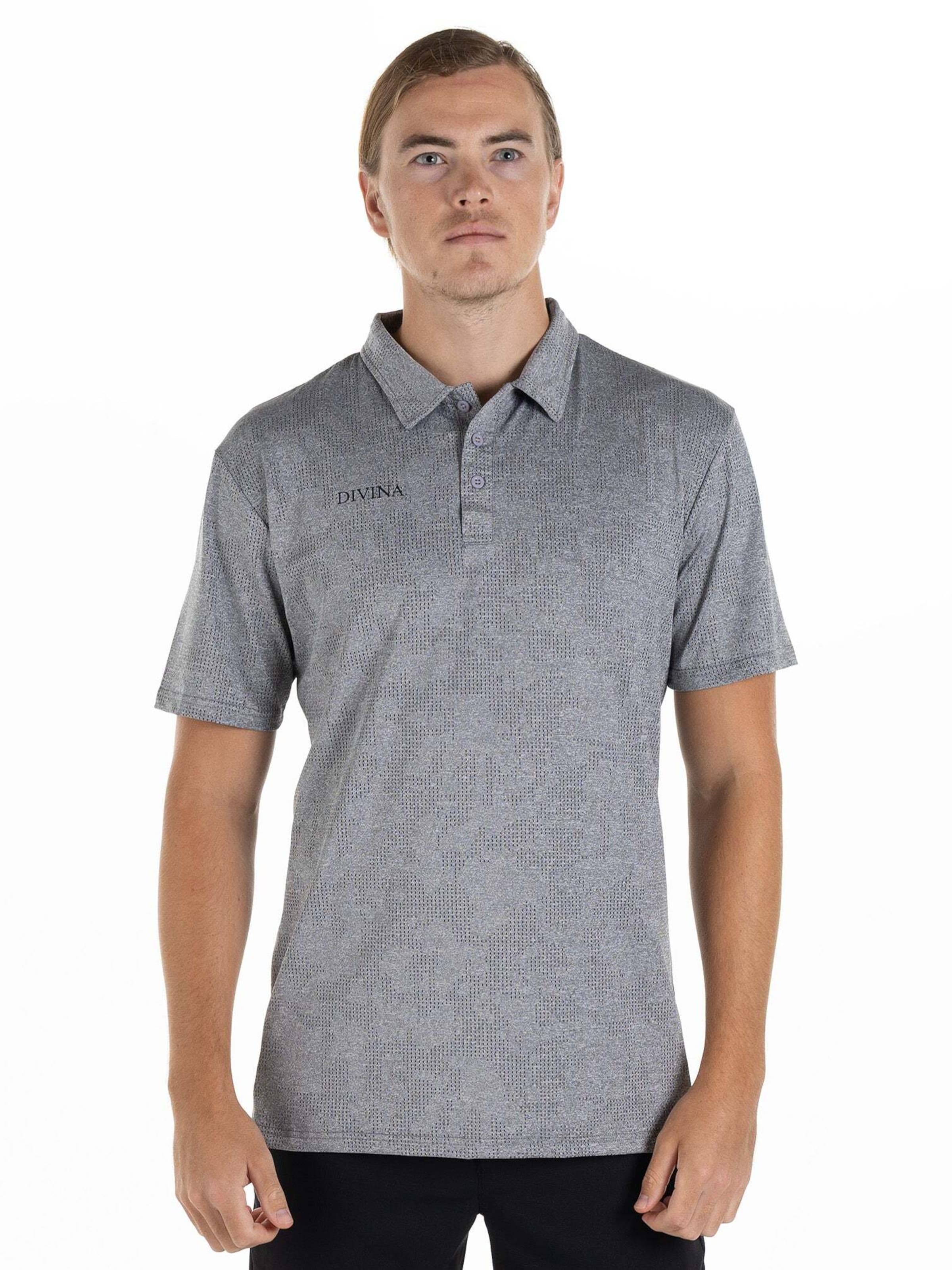 Divina Poloshirt 'Caligo' in Grau: Vorderseite