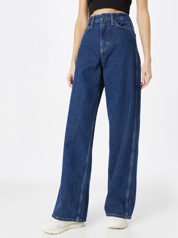 Calvin Klein Široke hlačnice Kavbojke | modra barva: sprednja stran