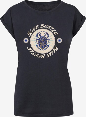 ABSOLUTE CULT T-Shirt 'Blue Beetle - Swirls' in Blau: predná strana