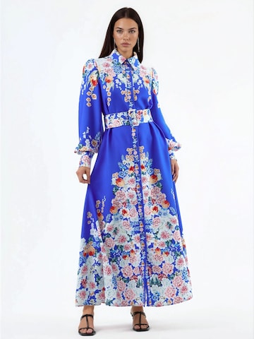 MSN Collection Maxi Kleid in Blau: Vorderseite