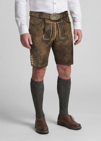 Slimfit Pantaloni per costume tradizionale 'Wayen' di SPIETH & WENSKY in marrone: frontale
